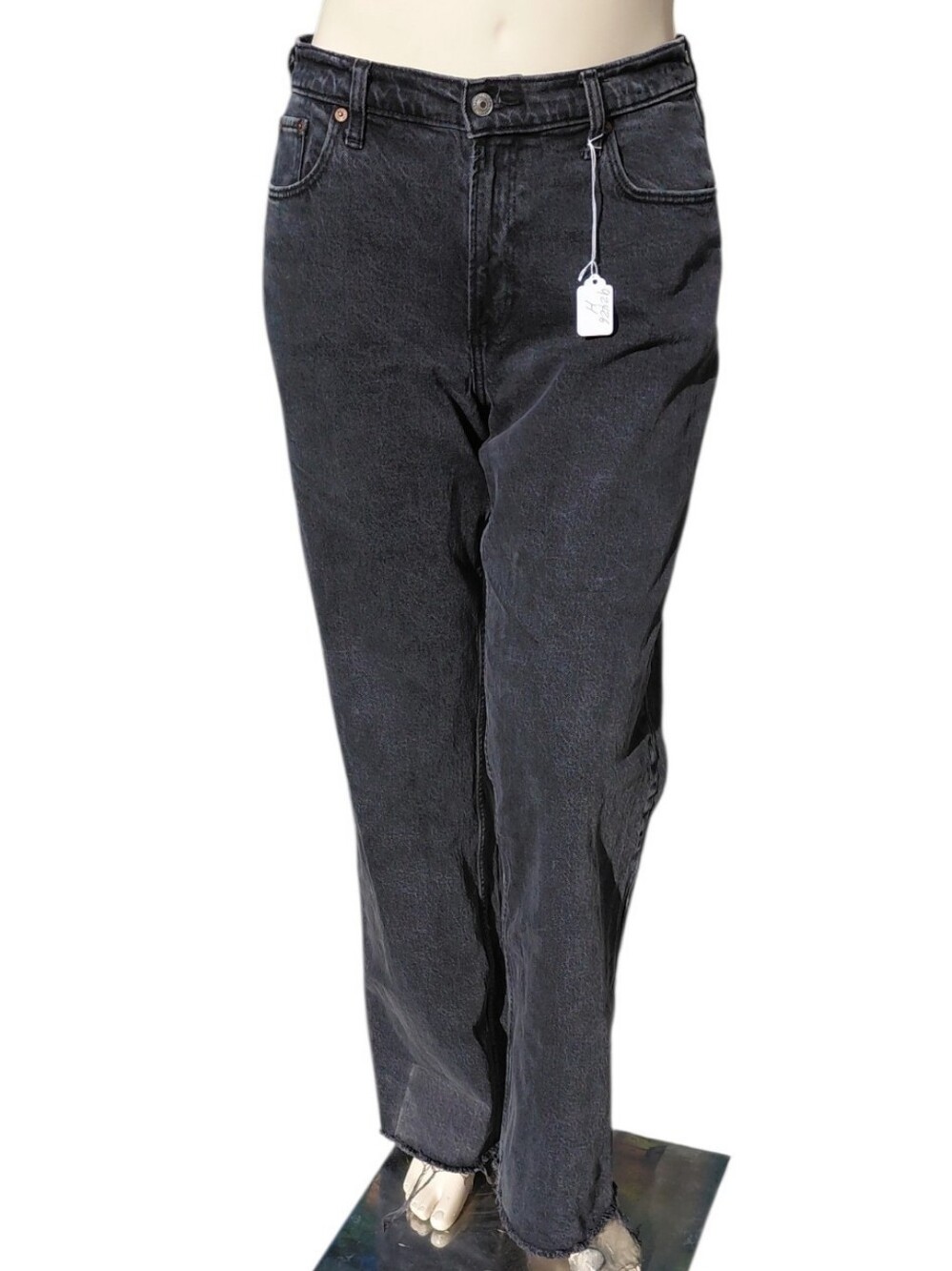 92426H Women's Black Abercrombie Straight Jeans Size 29/8L, 10" Rise